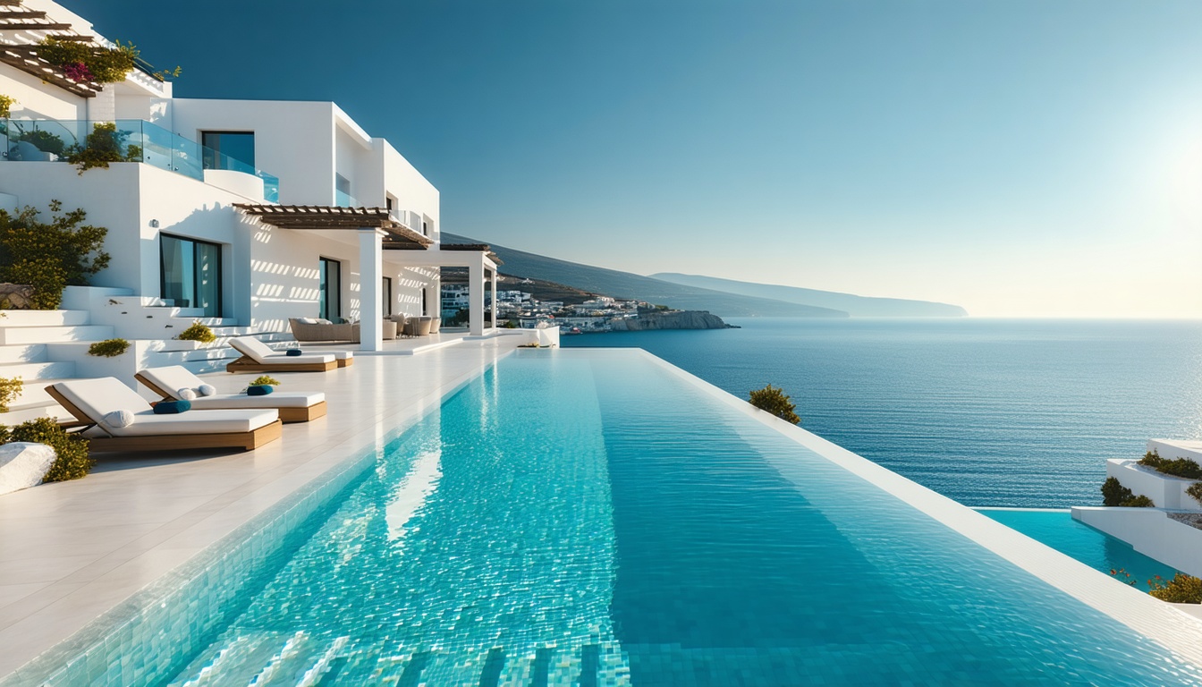 Ufka karışan sonsuzluk havuzlu beyaz Kalkan villası